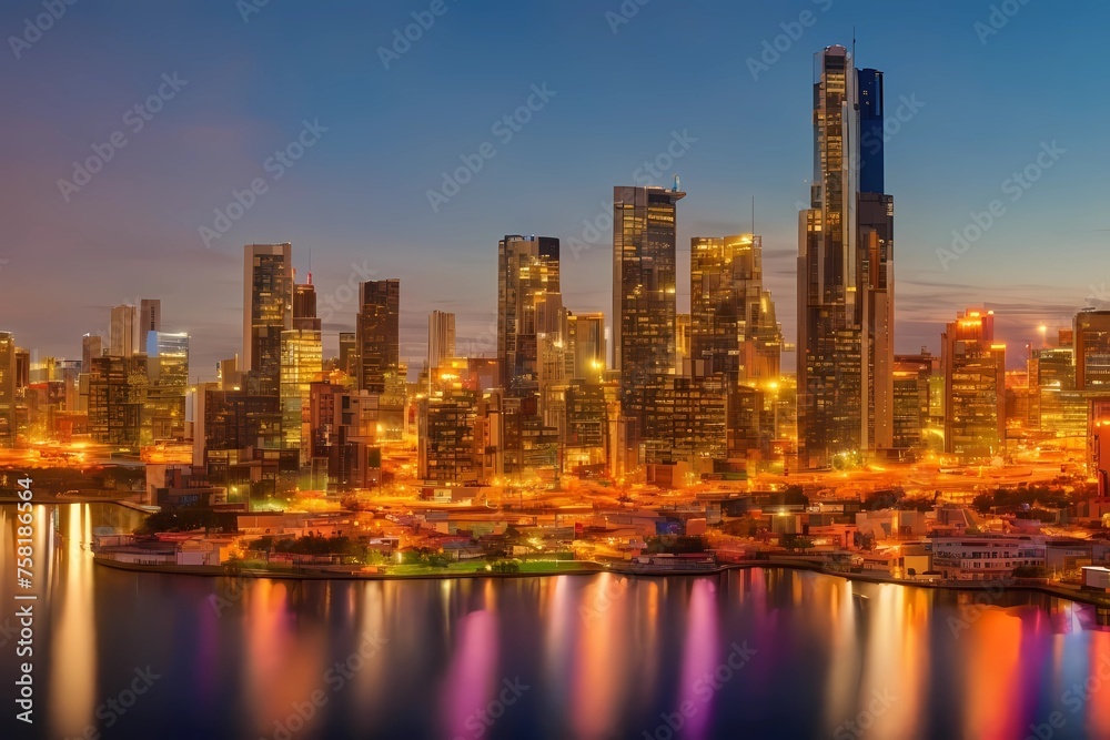 Obraz premium city skyline at night