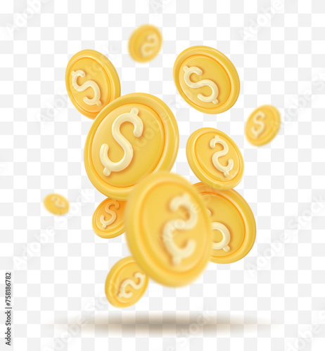 3D Token Coin Icons vector