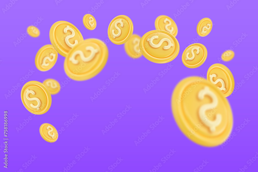 3D Token Coin Icons vector