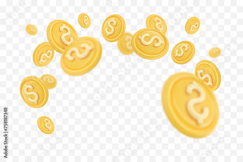 3D Token Coin Icons vector