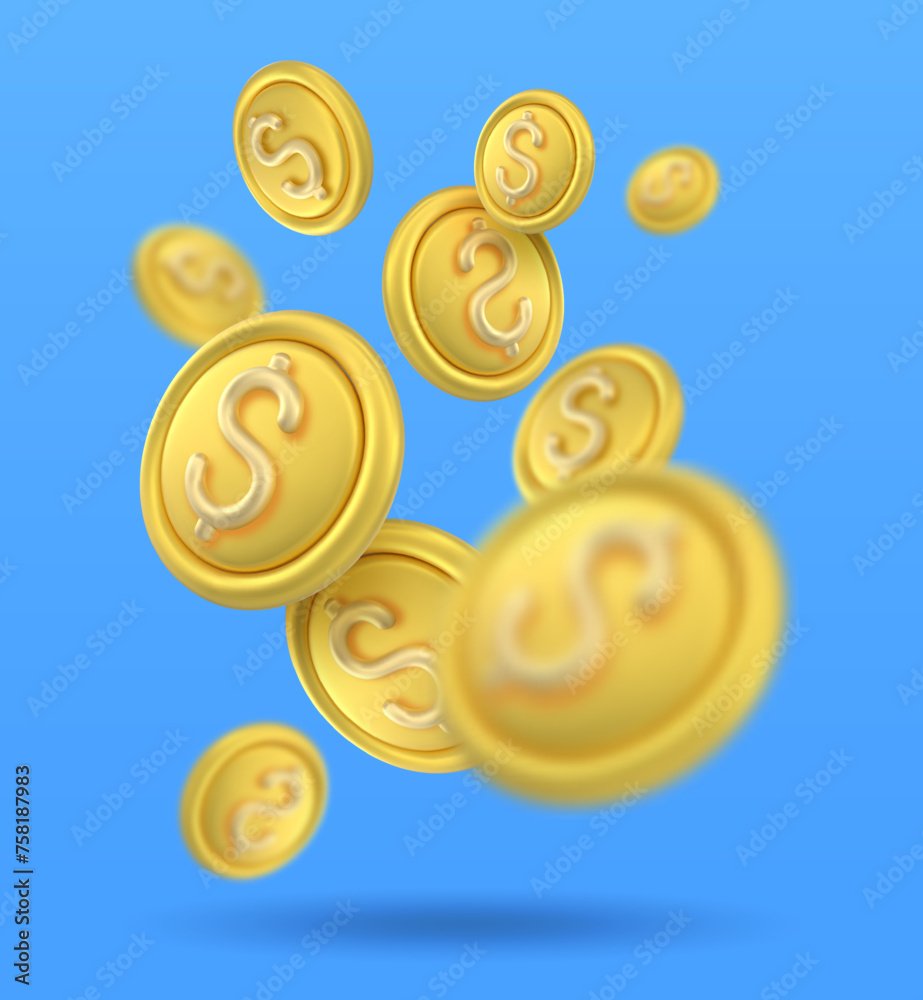 3D Token Coin Icons vector