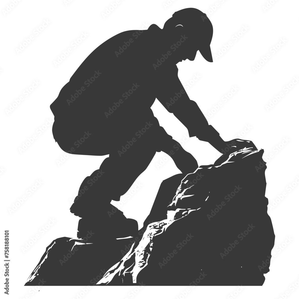 Silhouette man stone carving artist in action black color only Silhouette man stone carving artist in action black color only