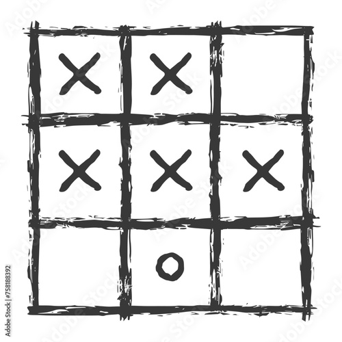 Silhouette Tic tac toe game black color only