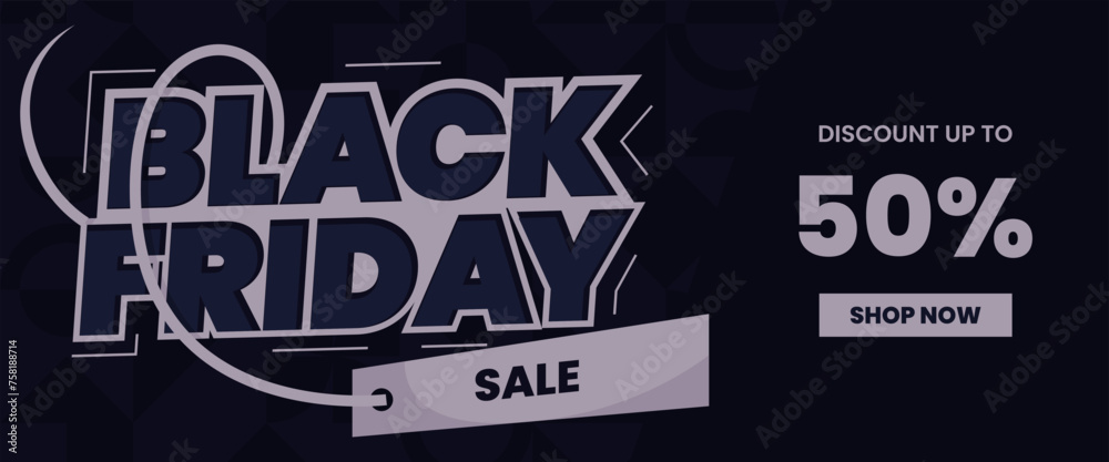 black friday banner template design. advertising discount sale banner