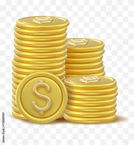 3D Token Coin Icons stack