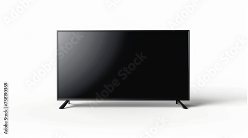 mockup of a large modern black TV, png file of isolated cutout object with shadow