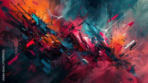 colorful graffiti background, explosion of color concept