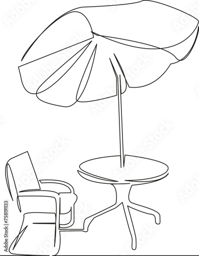 chair table umbrella