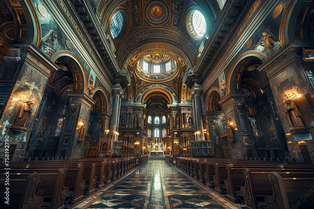 Photograph stunning church interiors, capturing the intricate architectural details and grandeur of sacred spaces