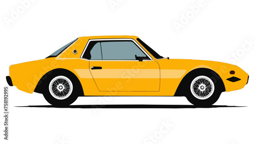 yellow car in vector, simple yellow car, illustration of yellow car, fast yellow car in vector