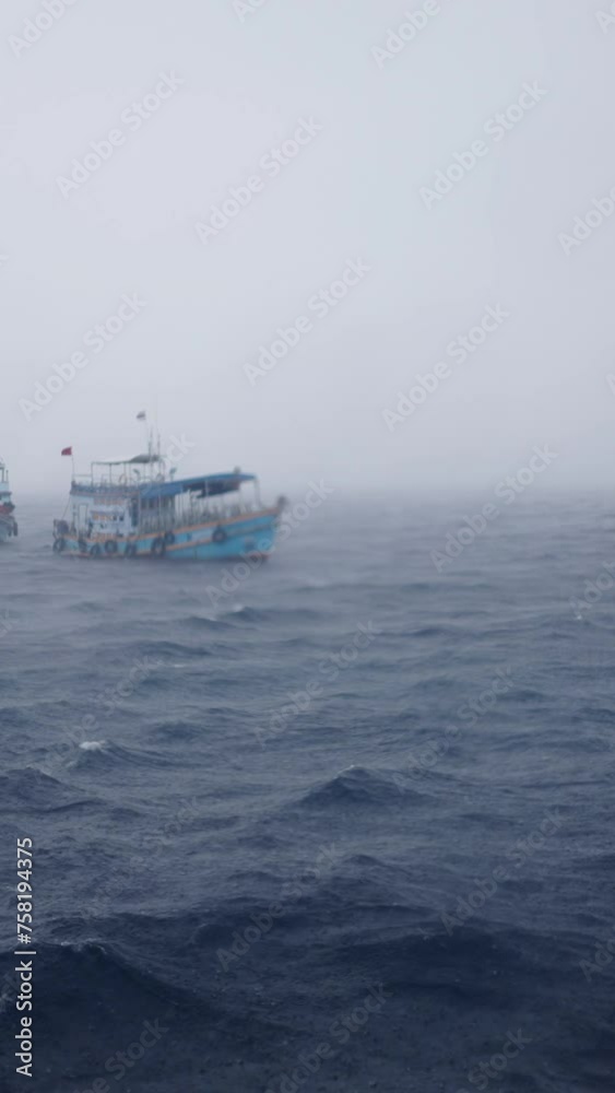 Several diving boats in the middle of the sea Several diving boats in the middle of the sea