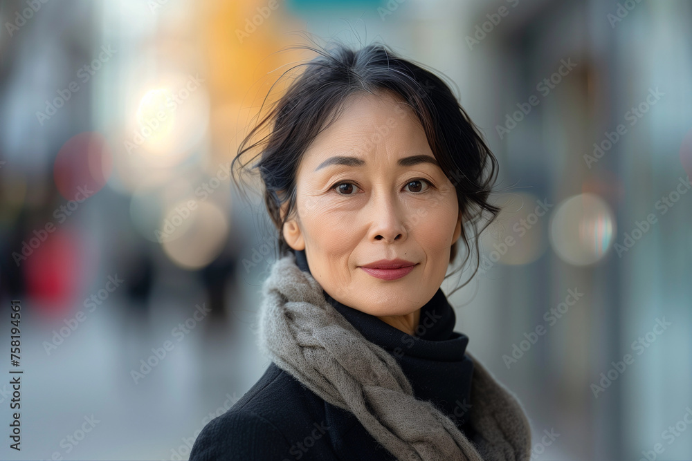 Asian intelligent and stylish middle-aged women. Female health care concept. Asian intelligent and stylish middle-aged women. Female health care concept.