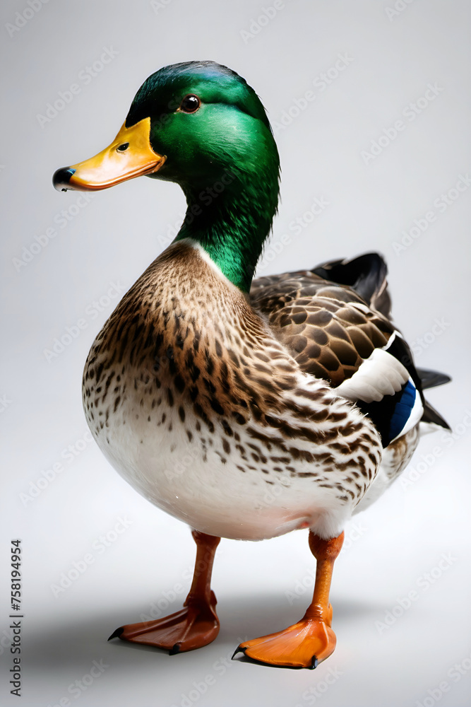 Generative AI full height duck isolated portrait 