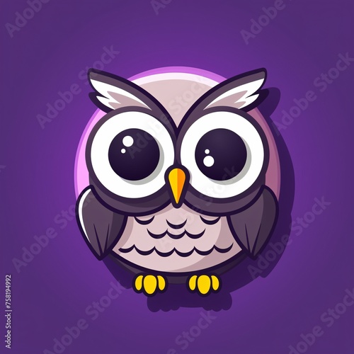 purple Owl round vector logo  © IgnacioJulian