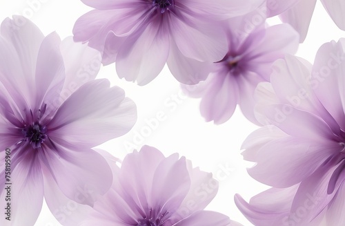 Purple Flowers on White Background  Elegance in Bloom. 