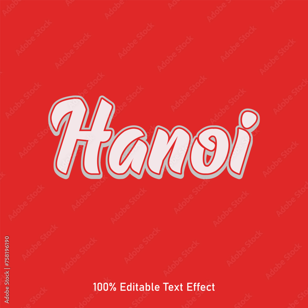 Hanoi text effect vector. Editable college t-shirt design printable text effect vector. 3d text effect vector.