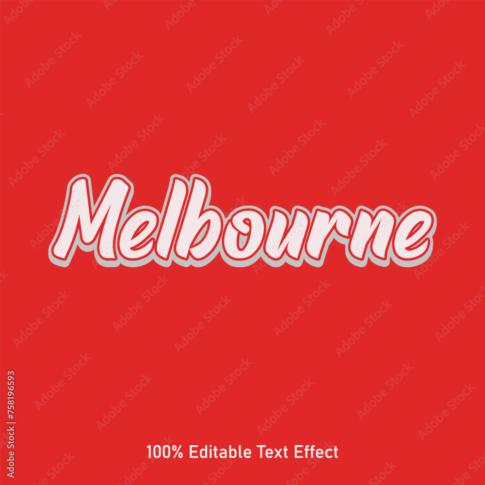 Melbourne text effect vector. Editable college t-shirt design printable text effect vector. 3d text effect vector.