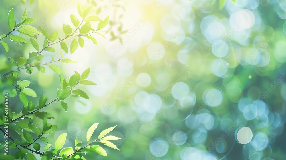 World environment day concept: tranquil abstract blur of lush greenery against serene blue sky, eco-friendly nature backdrop World environment day concept: tranquil abstract blur of lush greenery against serene blue sky, eco-friendly nature backdrop