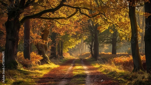 Idyllic autumn stroll  exploring the enchanting woodlands of new forest