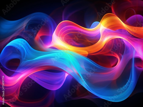 Vibrant neon colors swirling in motion