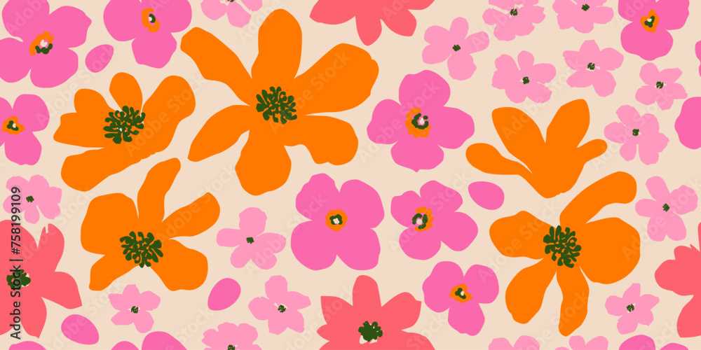Exotic hand drawn flowers, seamless patterns with floral for fabric, textiles, clothing, wrapping paper, cover, banner, home decor, abstract backgrounds. Exotic hand drawn flowers, seamless patterns with floral for fabric, textiles, clothing, wrapping paper, cover, banner, home decor, abstract backgrounds.