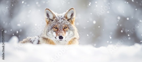 Majestic Wild Fox Roaming Serenely Through Pristine Snowy Forest Habitat
