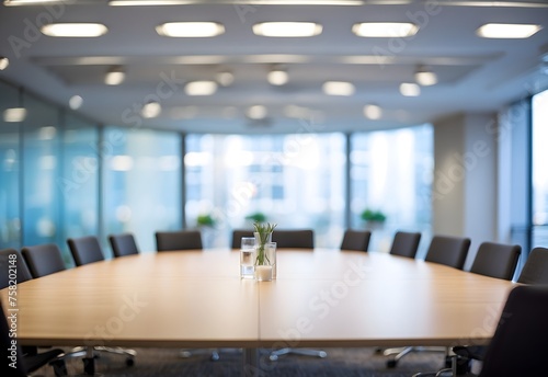 Blurred image of a corporate meeting space, generative AI