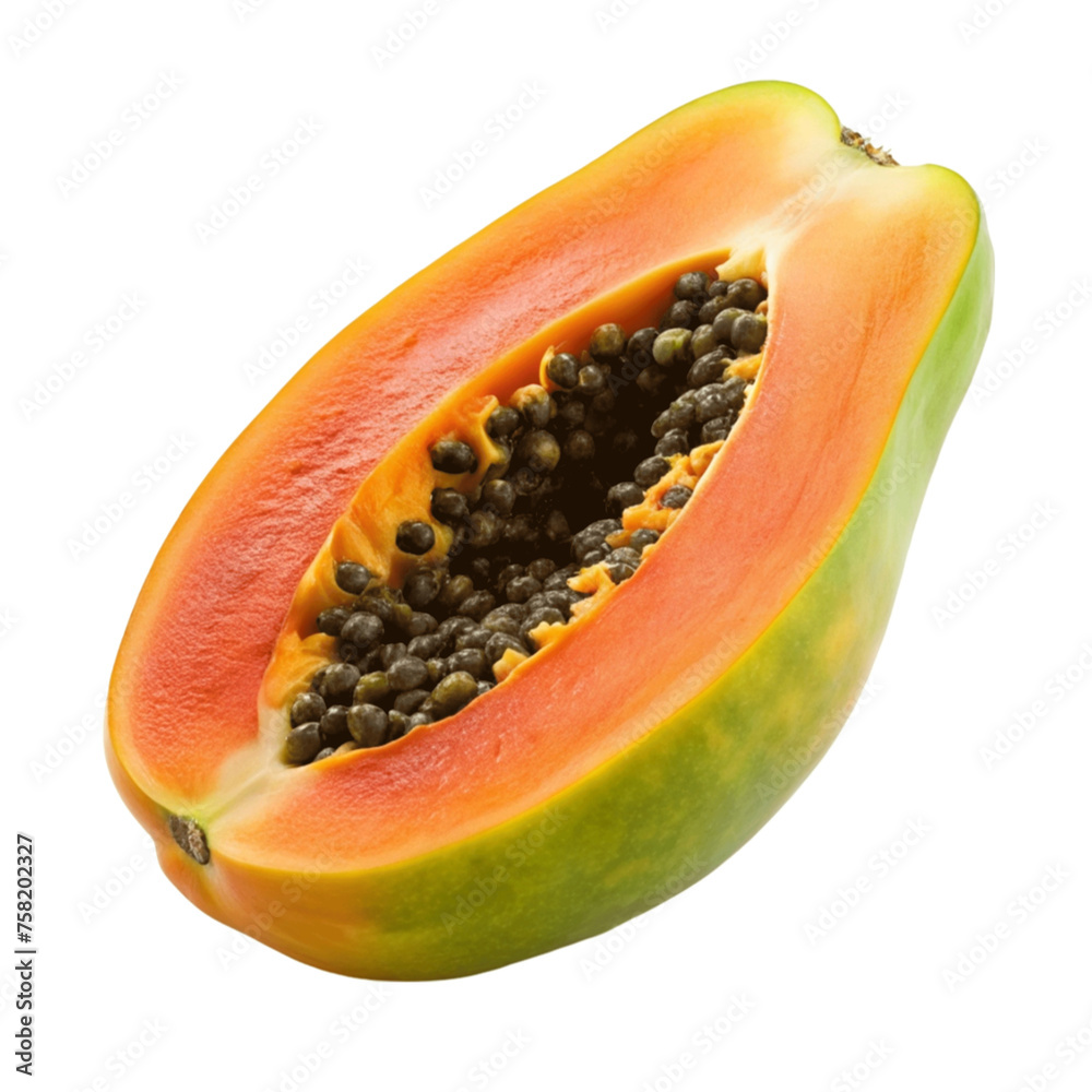 Ripe slice papaya isolated on Transparent background. Ripe slice papaya isolated on Transparent background.