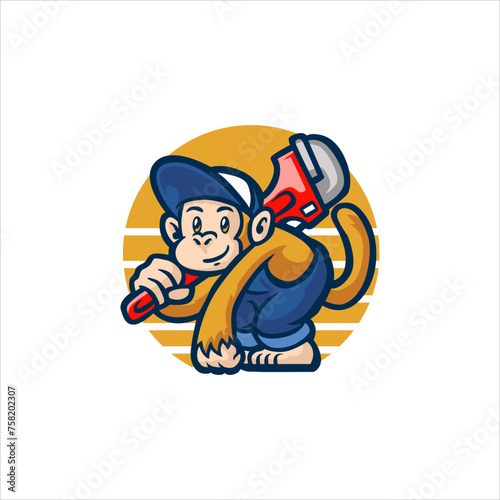 Monkey Mechanic Mascot