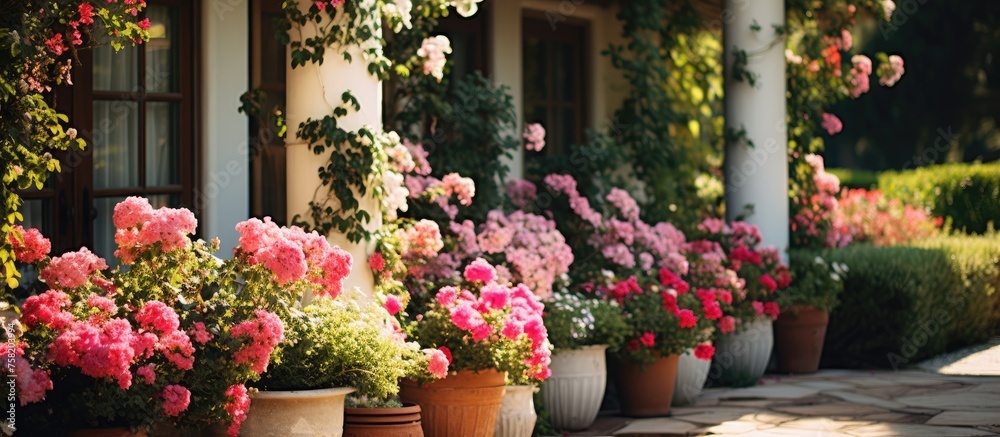 Vibrant Array of Potted Blooms Ready to Brighten Any Porch or Garden Space