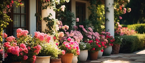 Vibrant Array of Potted Blooms Ready to Brighten Any Porch or Garden Space