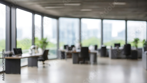 blurred office background with windows, office background for use any design, design background, blurred office thumbnail background Generative AI