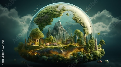 Green planet in the form of a fairy tale.