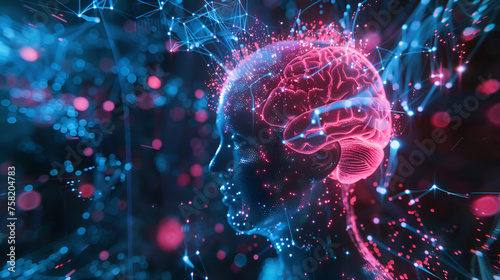 Artificial intelligence  brain  intelligent man  new technologies  background