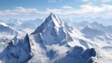 Majestic Mountain Peaks with Snow-Capped Summits

