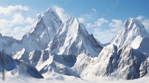 Majestic Mountain Peaks with Snow-Capped Summits