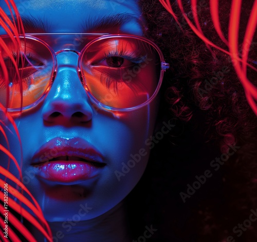 Futuristic woman with neon glow © Andrea Marongiu