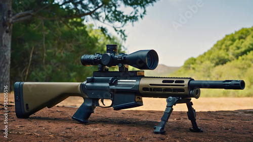 Automatic hunting rifle, which is intended for killing large animals. photo