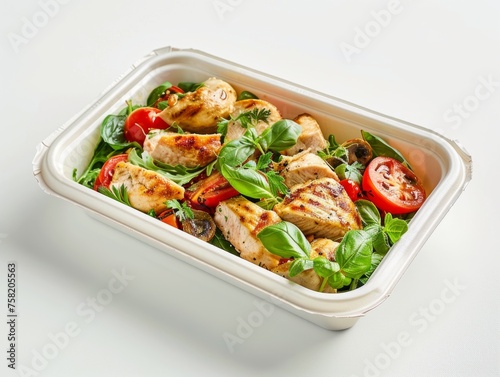 Keto Chicken with Vegetables in a Container