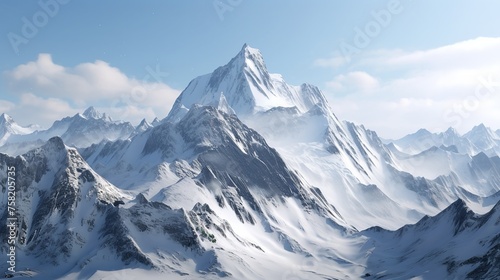 Majestic Mountain Peaks with Snow-Capped Summits   © Devian Art