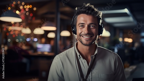 Professional Customer Support: Male Operator with Headset