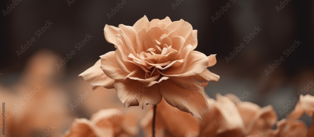 Close-up of a dried, peach-colored flower