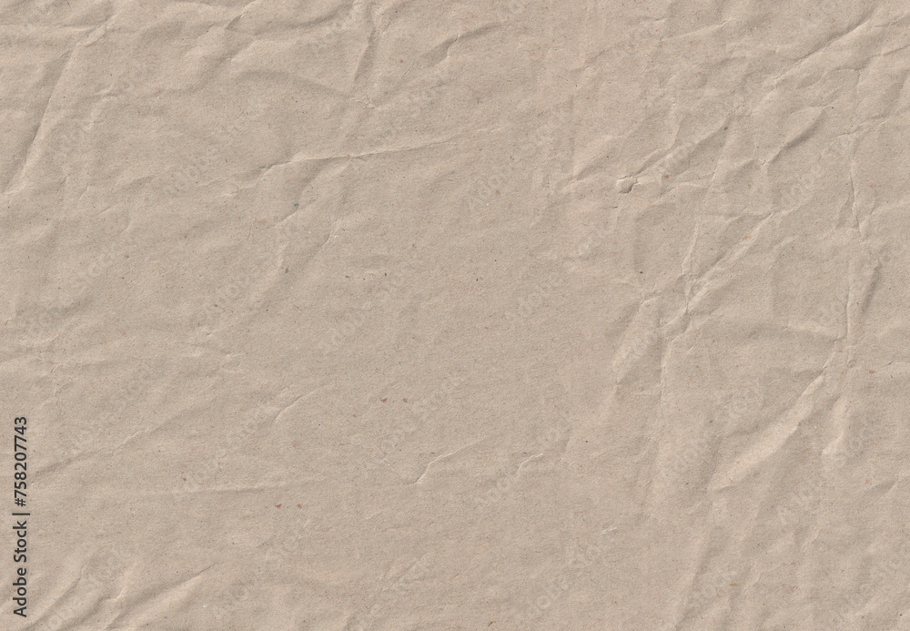 Seamless battered craft paper texture. Recycling beige page.