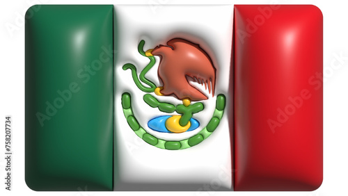 Mexico Inflated Flag 3d