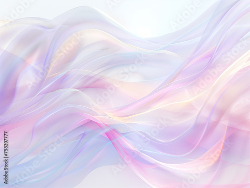 Ethereal Soft Pastel Waves Flowing, Abstract Silk Fabric Background, Gentle Textile Drapery in Motion, Artistic Pastel Colors
