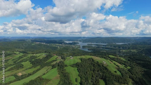 Beautiful Landscape Mountains Bieszczady Wolkowyja Lake Solina Aerial Poland photo