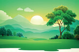 Green nature background vector illustration 

