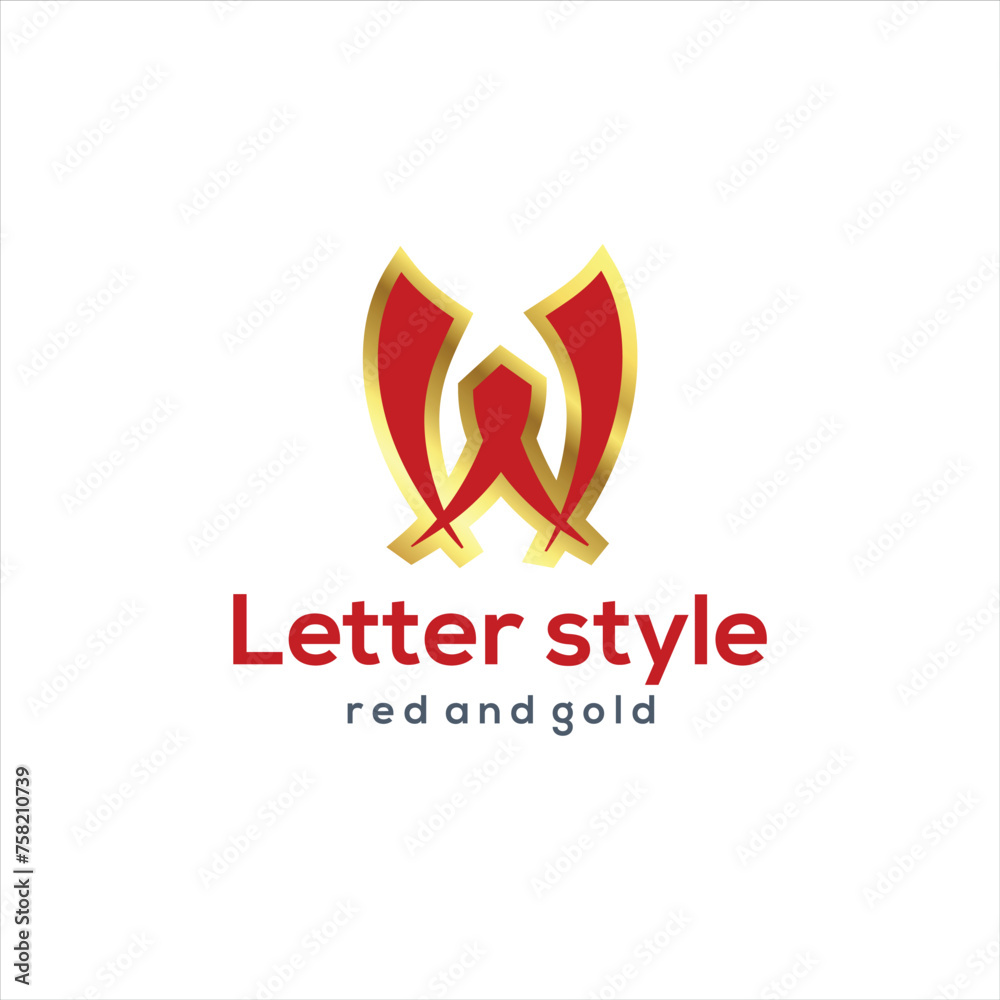 initial letter W logo type with design for company and business logo