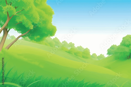 Green nature background vector illustration