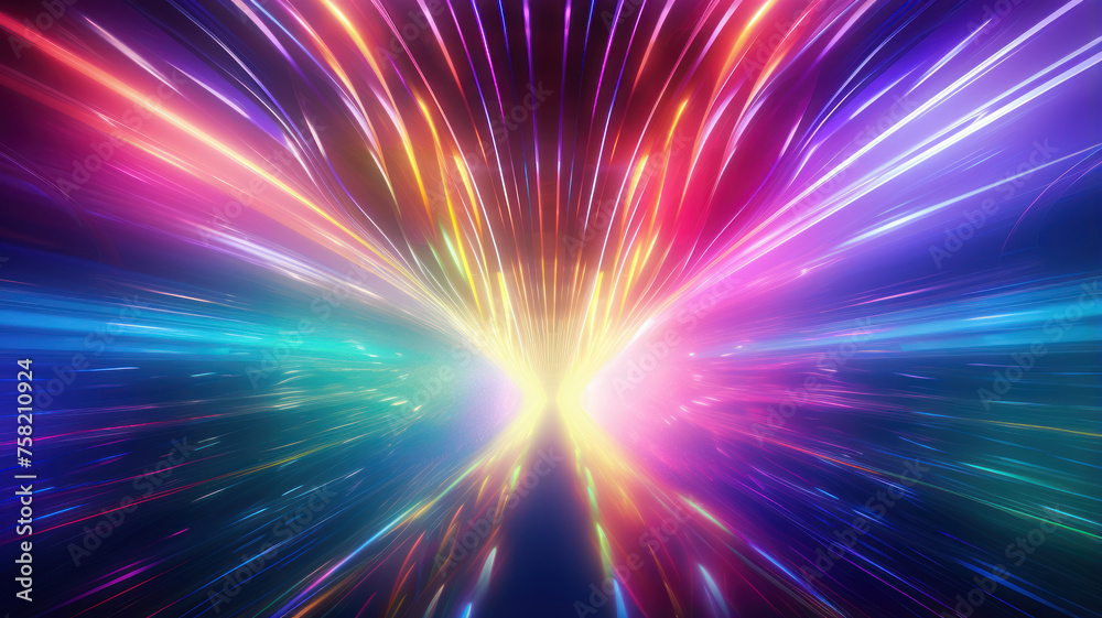 Obraz premium Abstract Infinity Tunnel with Neon Rainbow